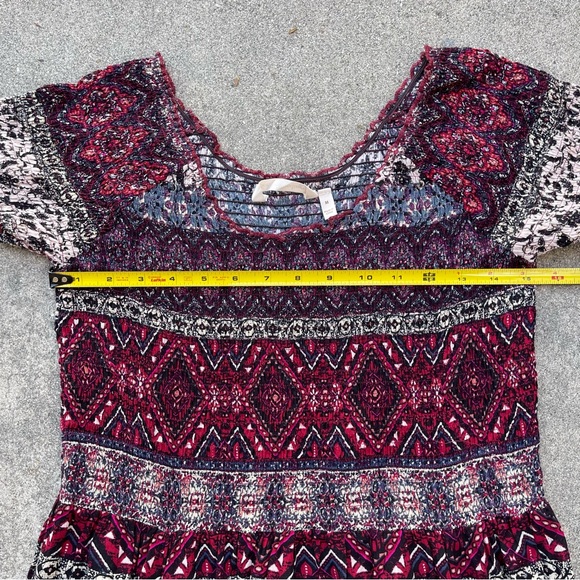 Soft Surroundings Women's Macelo Maxi Dress Size Medium Merlot Smocked Boho - Picture 6 of 8